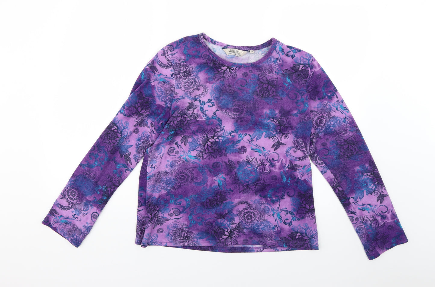 Honor millburn Womens Purple Geometric  Pullover Jumper Size 12