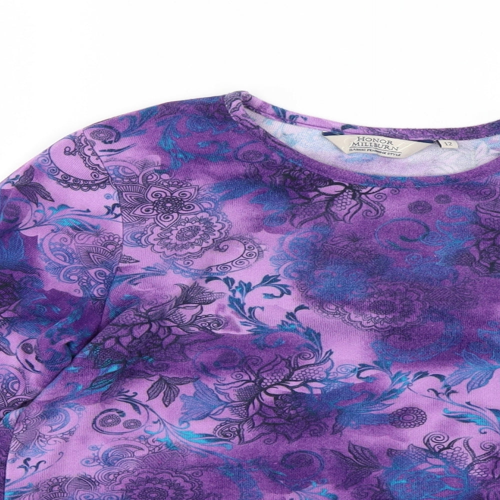 Honor millburn Womens Purple Geometric  Pullover Jumper Size 12