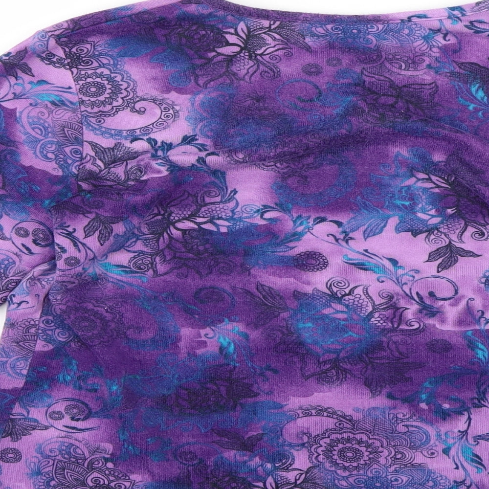 Honor millburn Womens Purple Geometric  Pullover Jumper Size 12