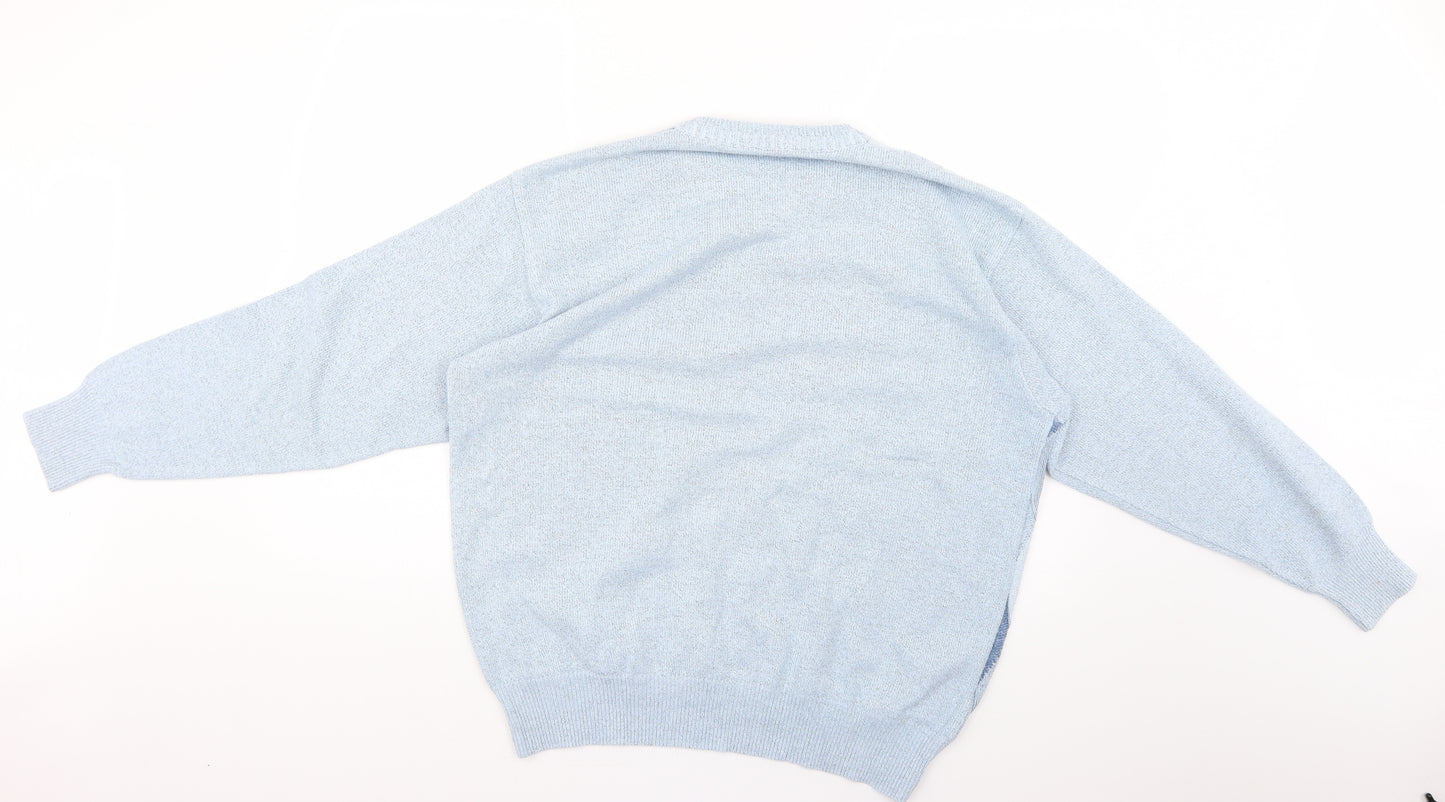 Preworn Mens Blue Argyle/Diamond  Pullover Jumper Size XL