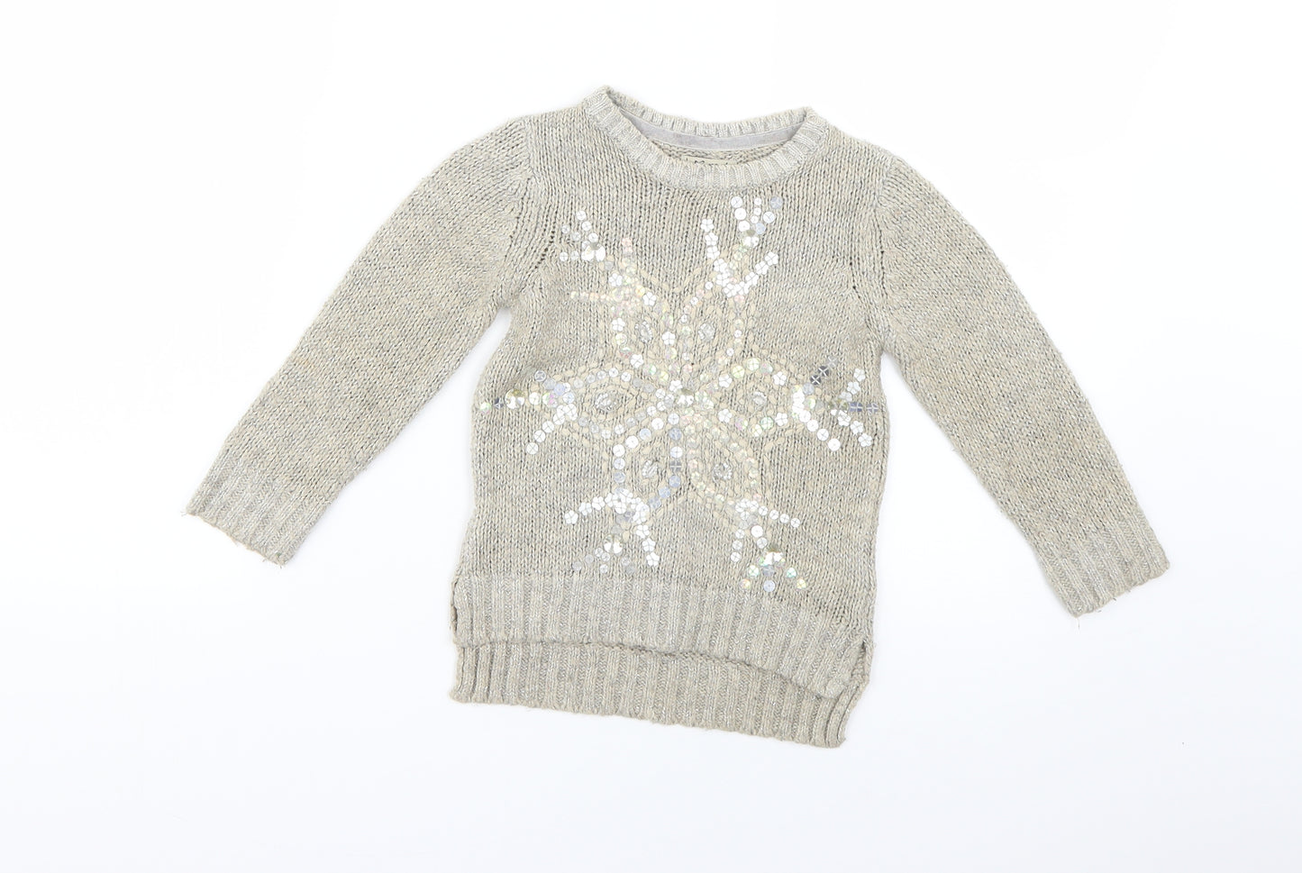 NEXT Girls Beige   Pullover Jumper Size 3 Years