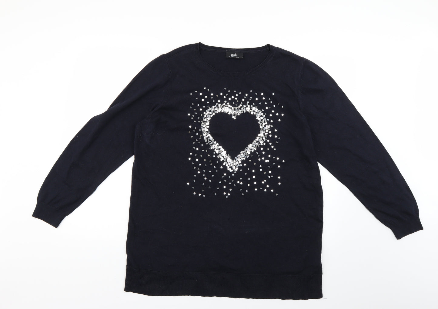 Wallis Womens Black   Pullover Jumper Size L