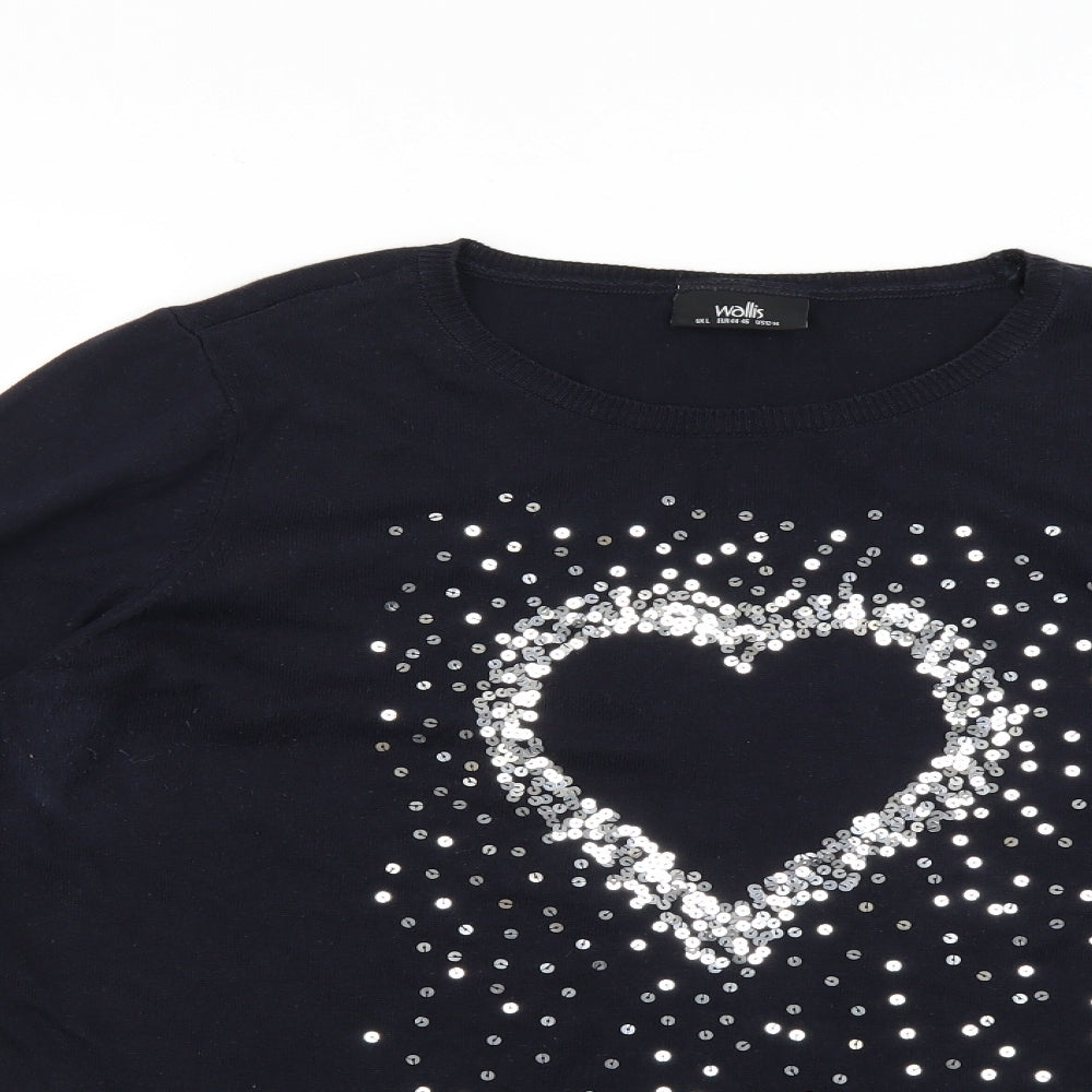 Wallis Womens Black   Pullover Jumper Size L