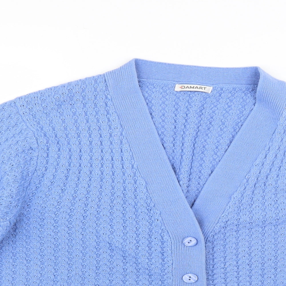 Damart Womens Blue   Cardigan Jumper Size 14