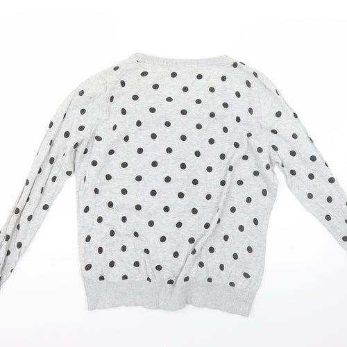 New Look Womens Grey Polka Dot  Cardigan Jumper Size 16