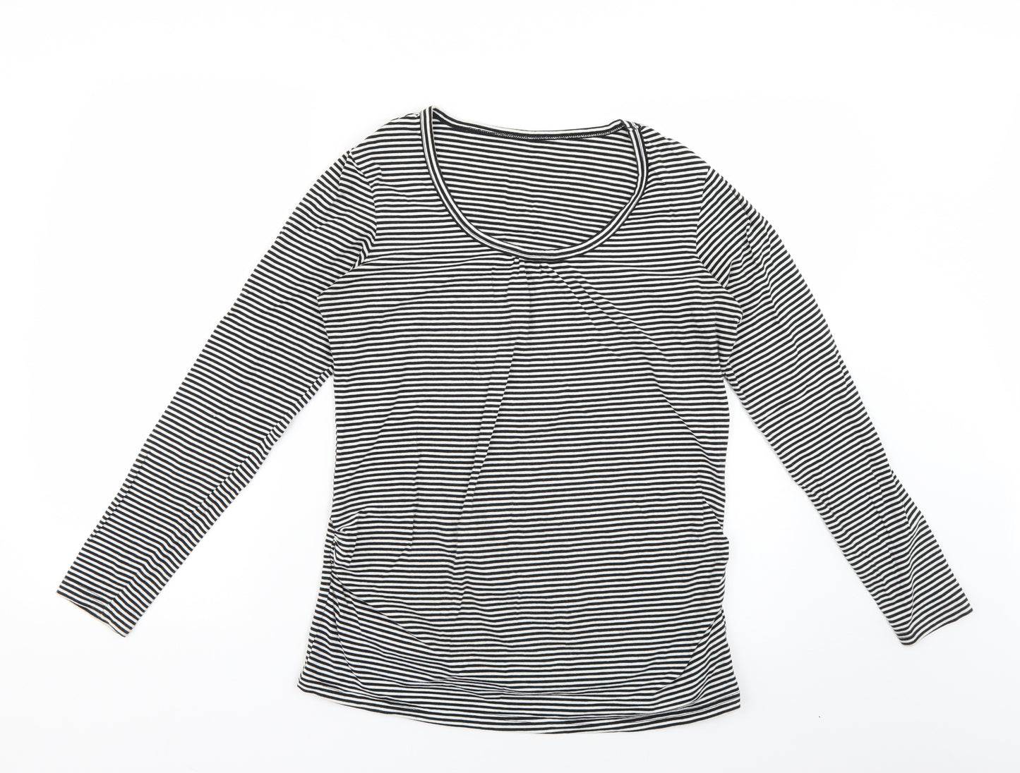Preworn Womens Multicoloured Striped  Basic T-Shirt Size 12