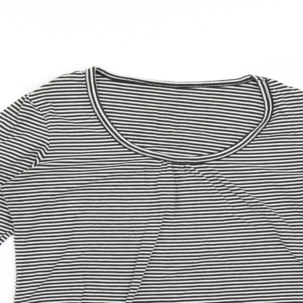 Preworn Womens Multicoloured Striped  Basic T-Shirt Size 12