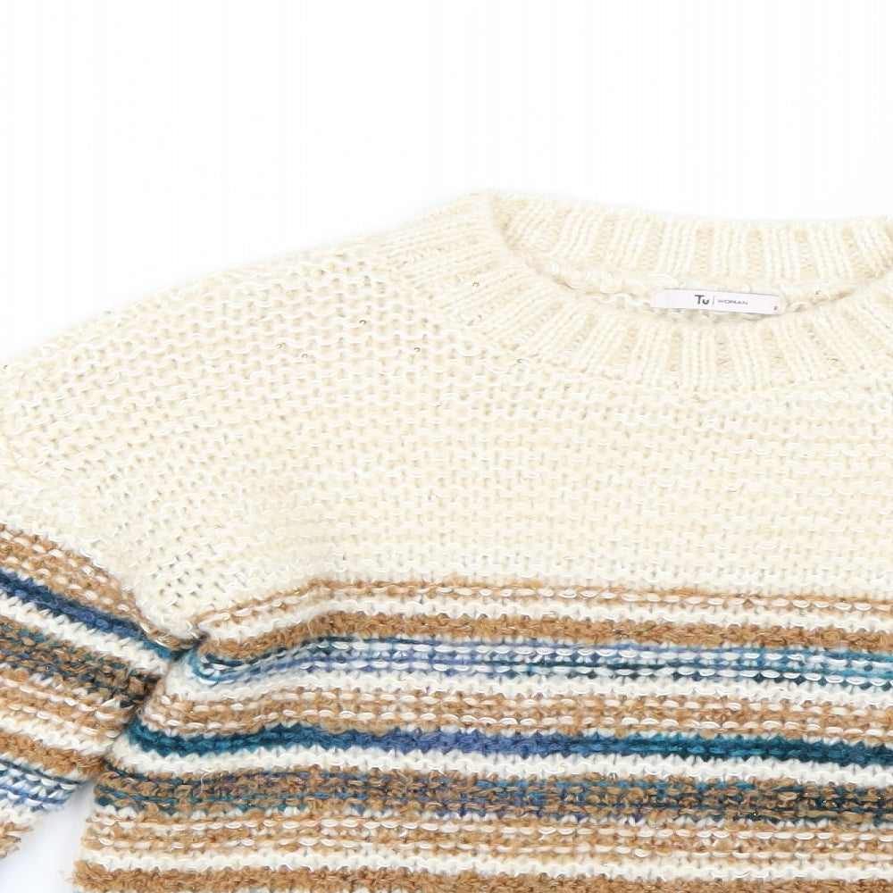 TU Womens Multicoloured Striped  Pullover Jumper Size 10