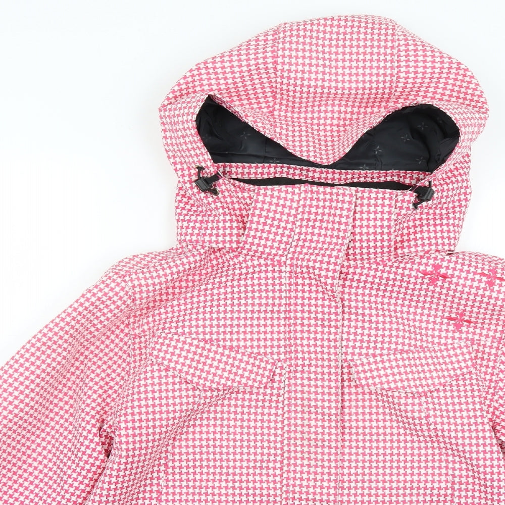 white rock Womens Pink Check  Rain Coat Coat Size 14