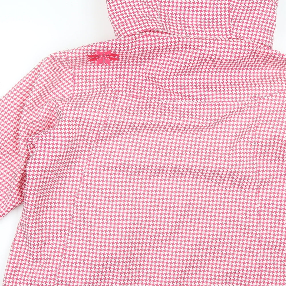 white rock Womens Pink Check  Rain Coat Coat Size 14