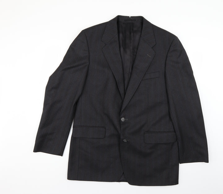 hewells Mens Grey Striped  Jacket Suit Jacket Size 38