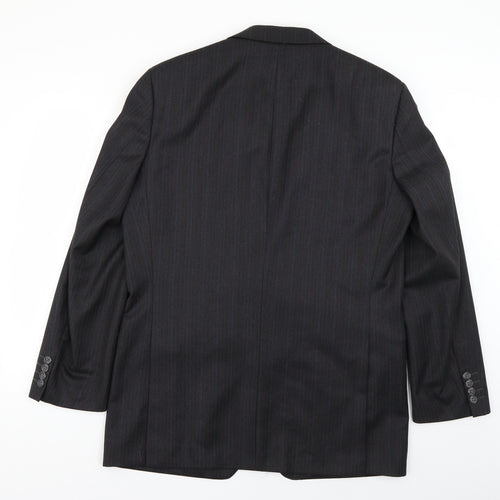 hewells Mens Grey Striped  Jacket Suit Jacket Size 38