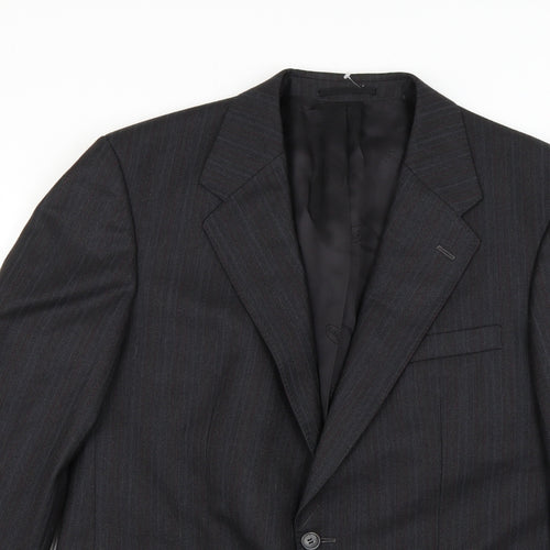 hewells Mens Grey Striped  Jacket Suit Jacket Size 38