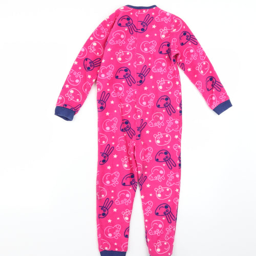 Nutmeg Girls Pink Geometric  Top One Piece Size 4-5 Years