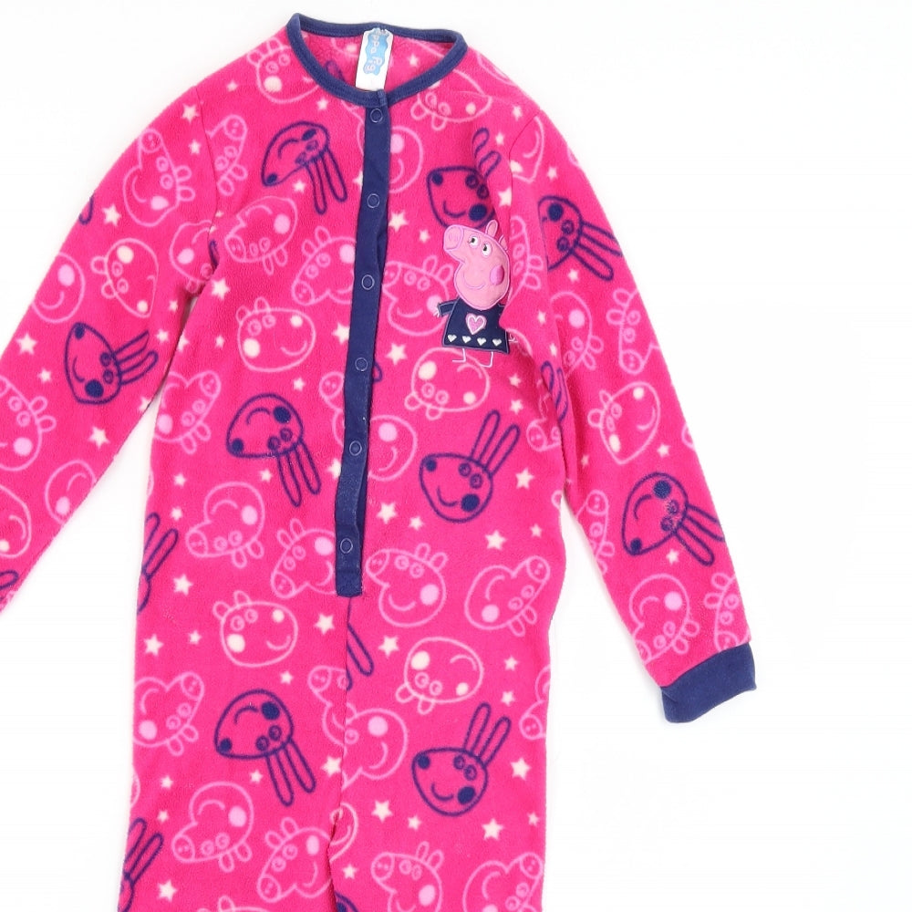 Nutmeg Girls Pink Geometric  Top One Piece Size 4-5 Years