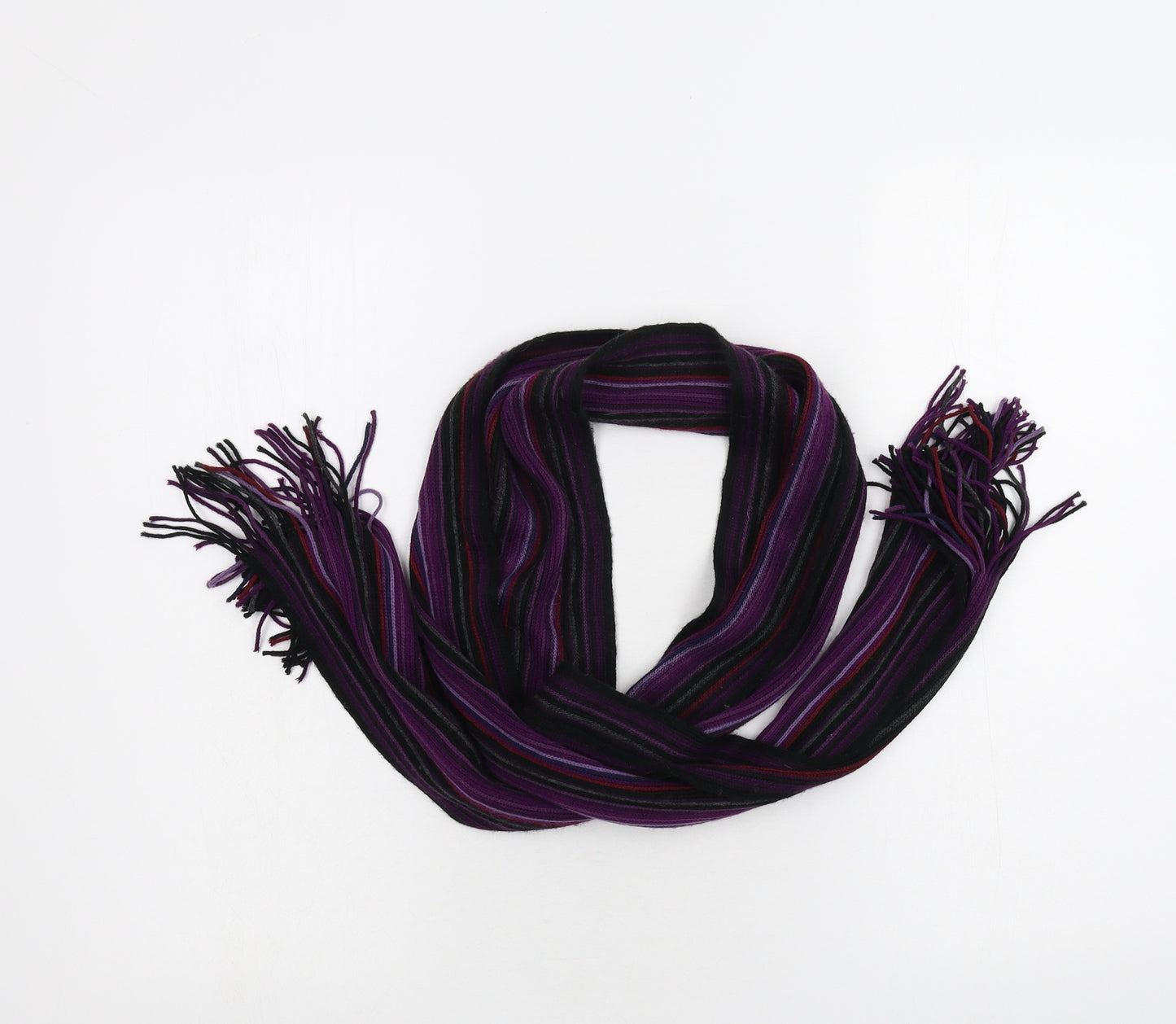 Preworn Womens Purple Striped   Scarf