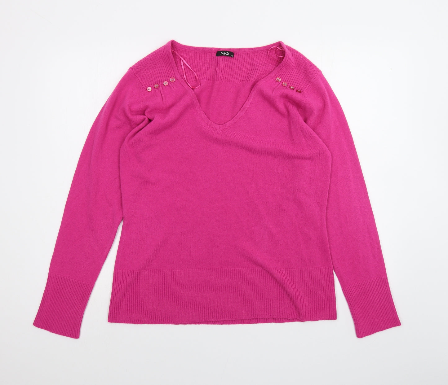 M&Co Womens Pink   Basic T-Shirt Size 2XL