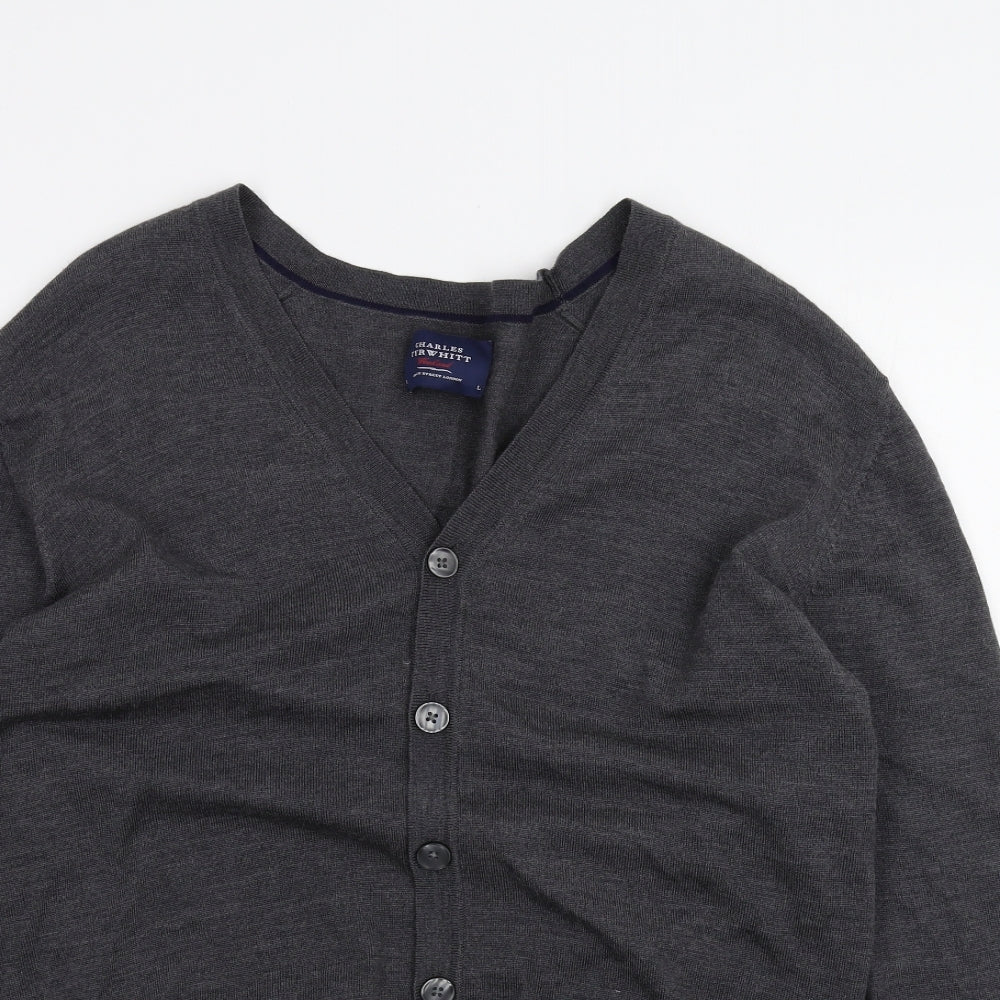 Black Mens Black   Cardigan Jumper Size L