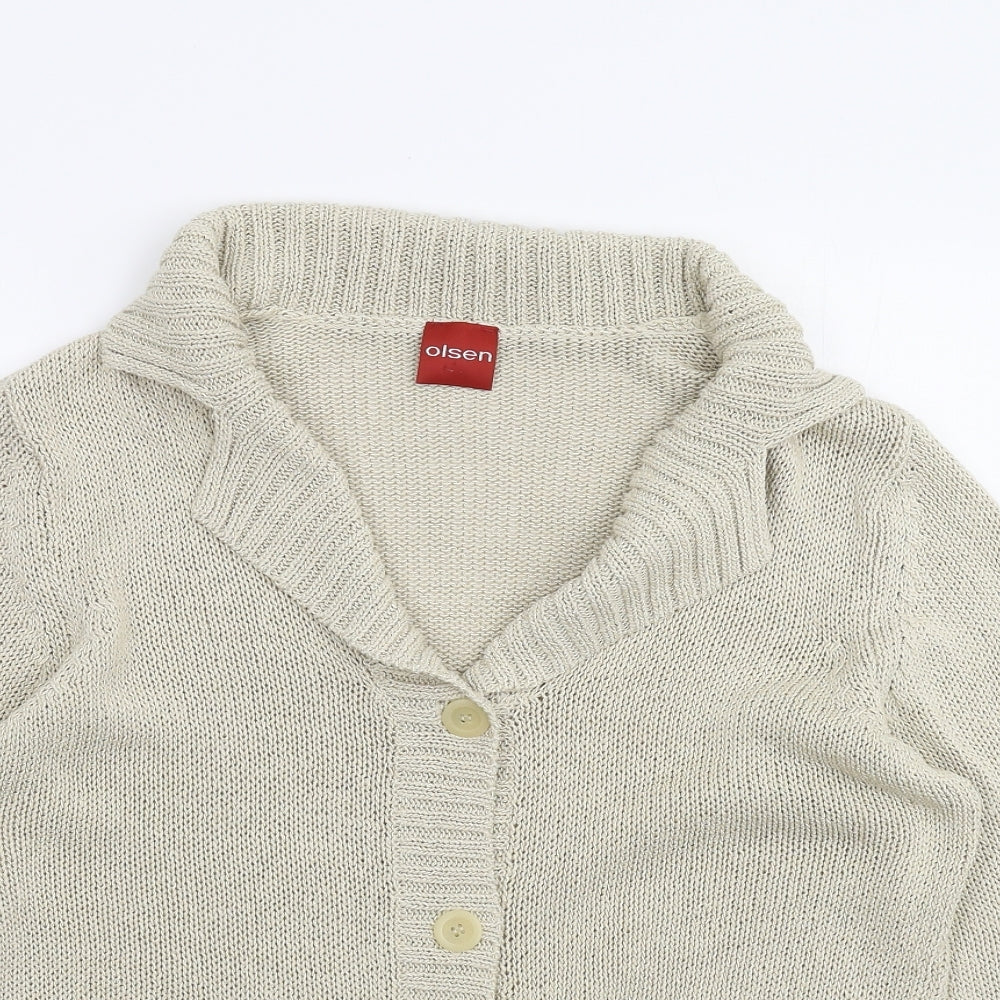 Olsen Womens Beige   Cardigan Jumper Size 16