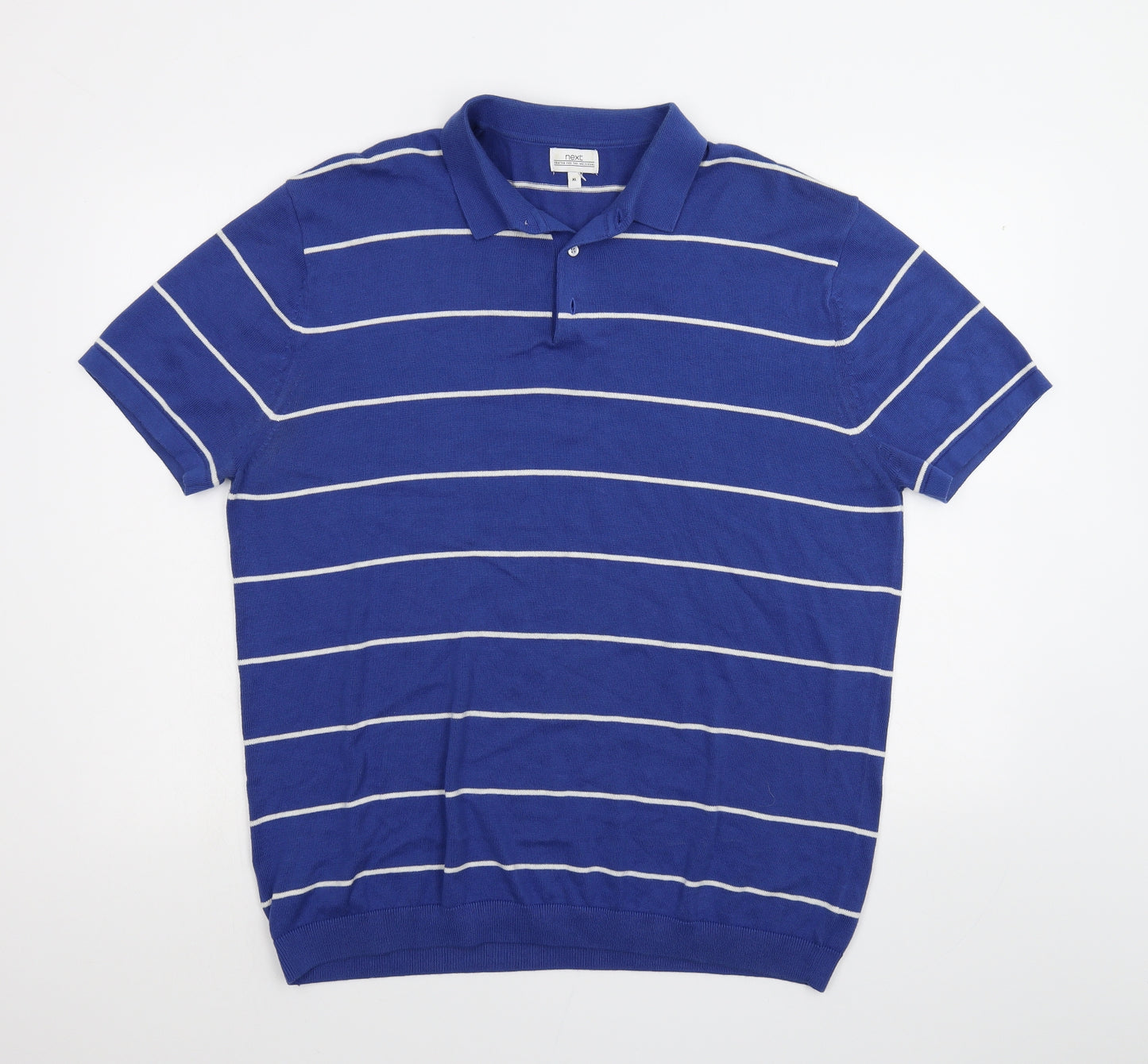 NEXT Mens Blue Striped   Polo Size XL