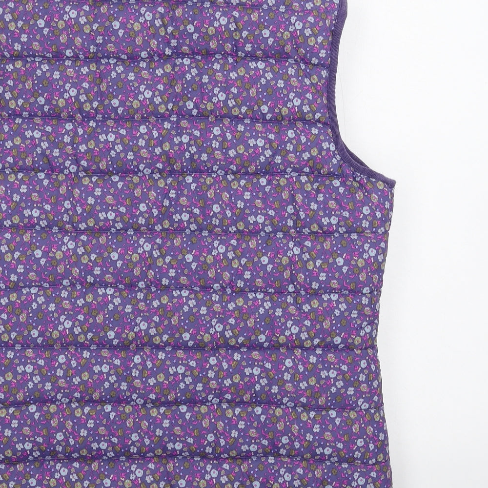 TU Womens Purple Floral  Puffer Jacket Coat Size 12