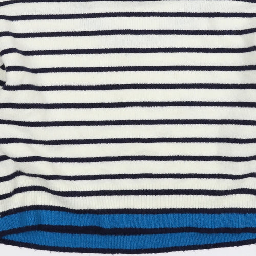 Topshop Womens White Striped  Pullover Jumper Size 8