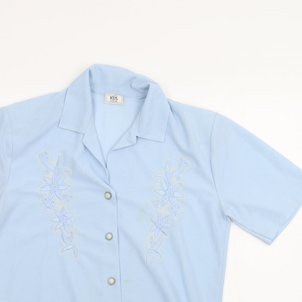KDS Womens Blue   Basic Button-Up Size 14