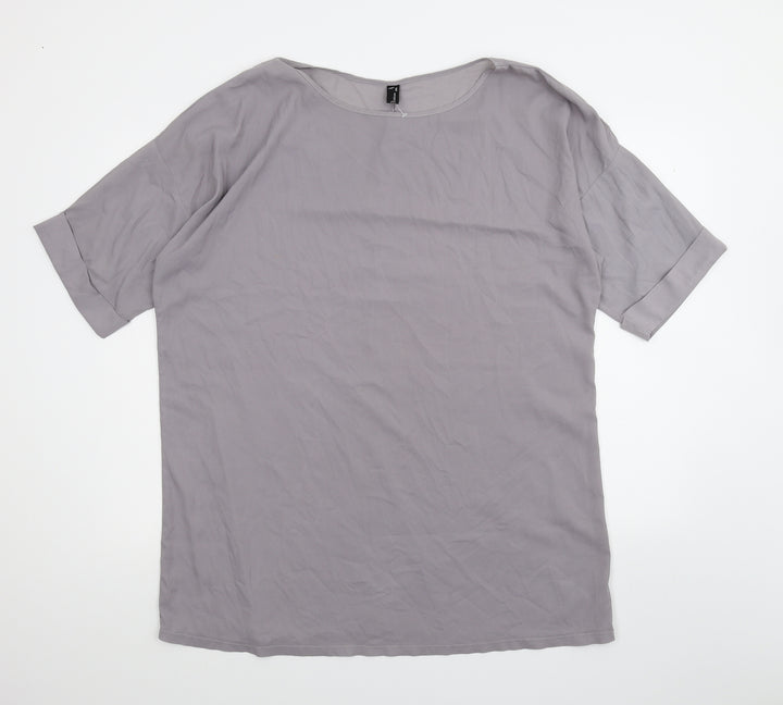 Zanzea Womens Purple Basic T-Shirt Size 2XL