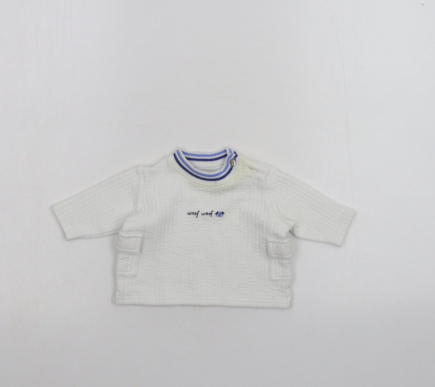 George Baby White   Pullover Jumper Size 0-3 Months