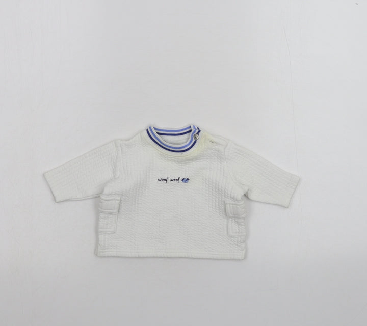 George Baby White Pullover Jumper Size 0-3 Months