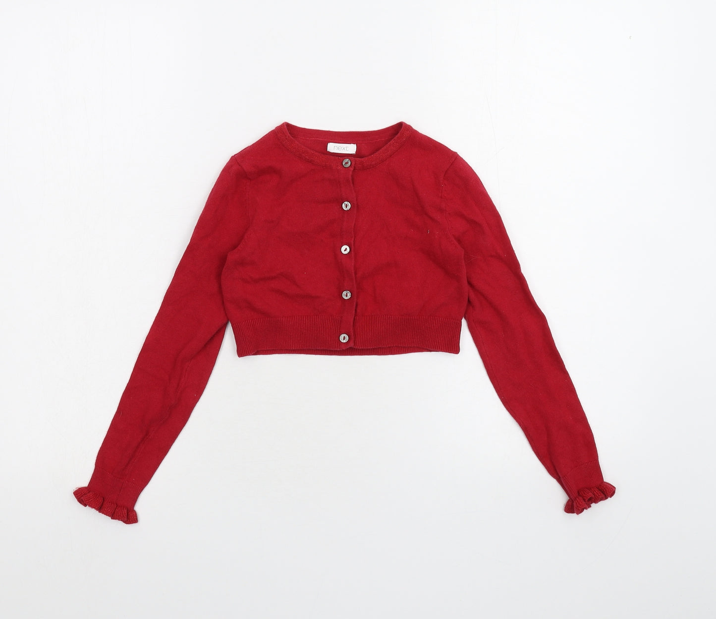 NEXT Girls Red   Cardigan Jumper Size 7 Years