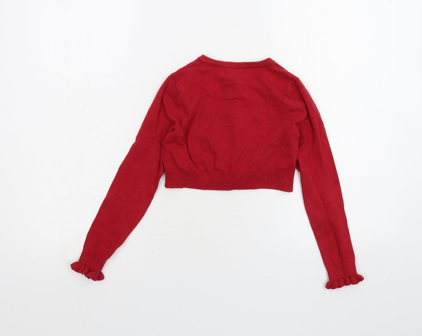 NEXT Girls Red   Cardigan Jumper Size 7 Years