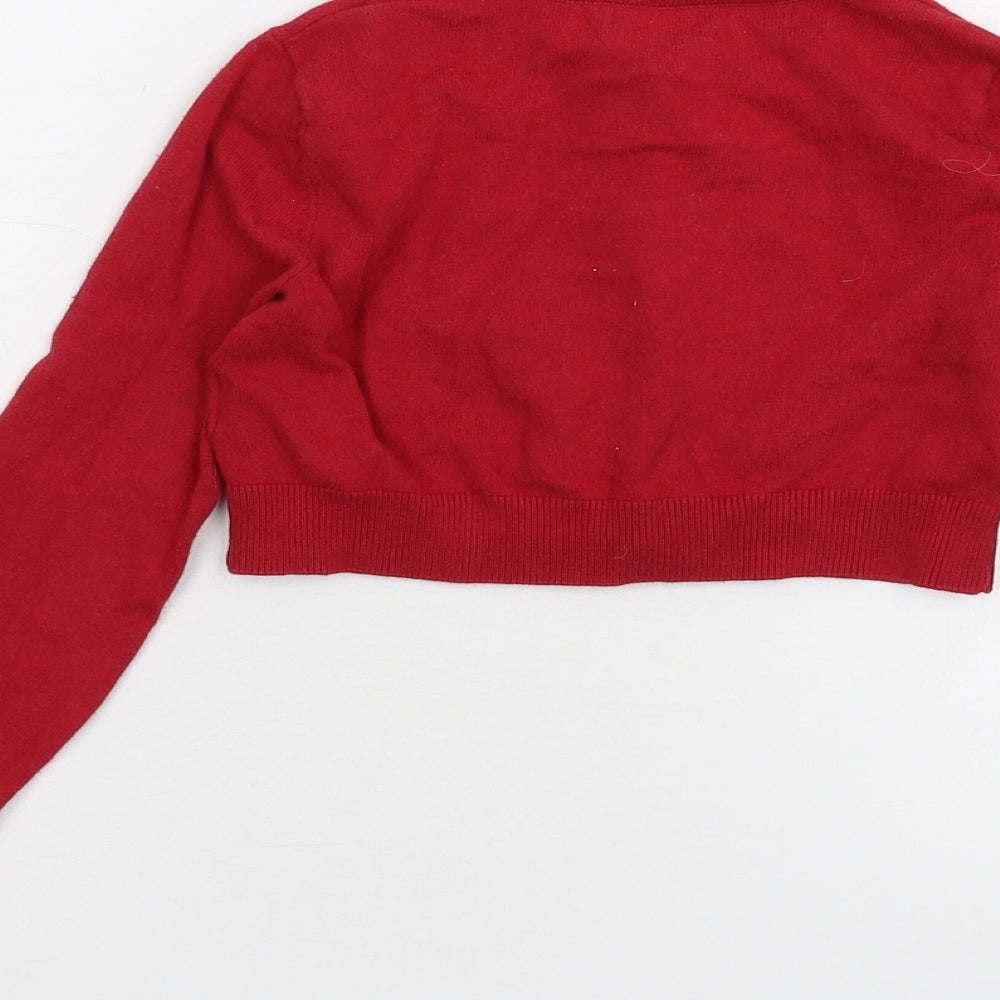 NEXT Girls Red   Cardigan Jumper Size 7 Years