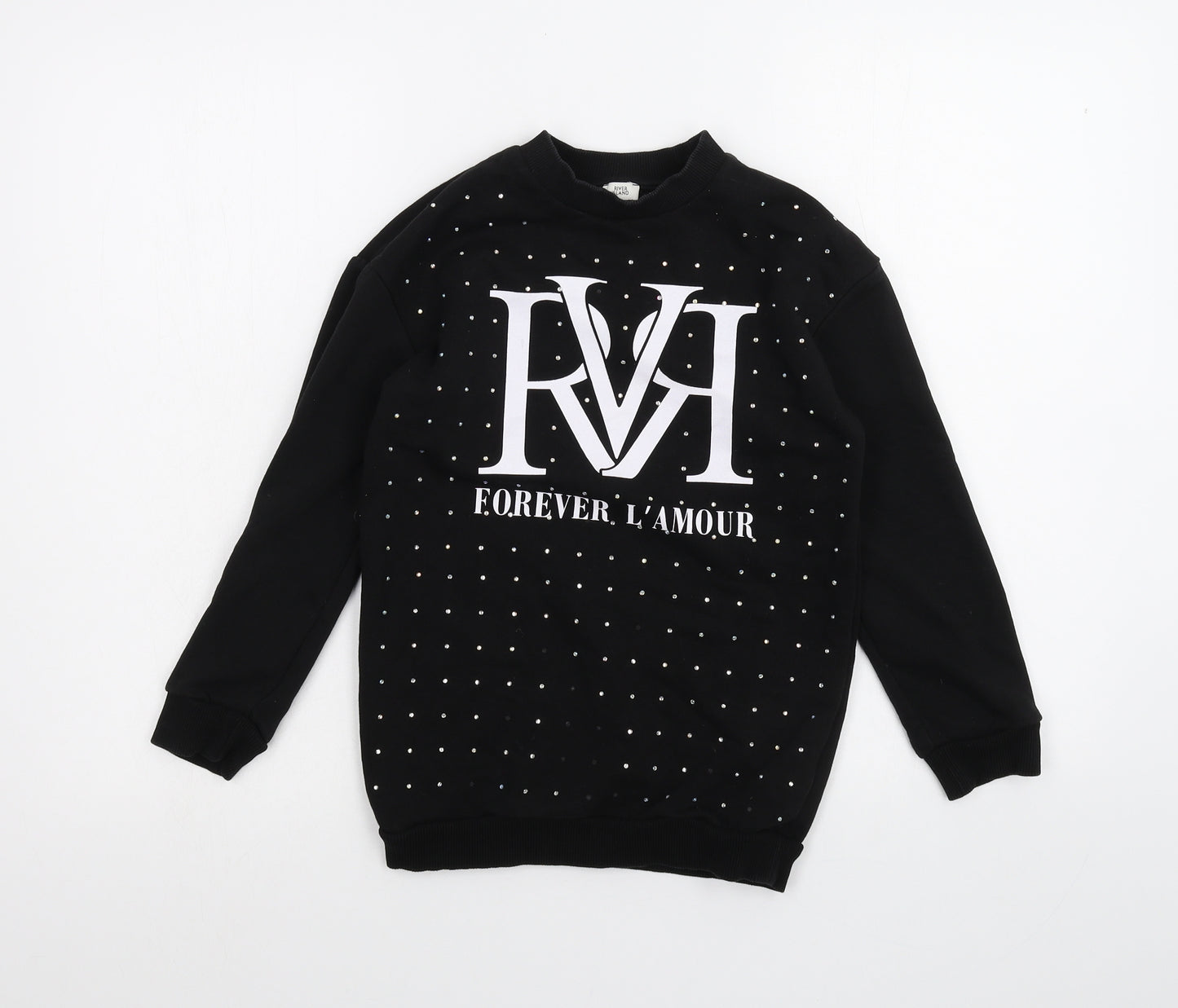 River Island Girls Black   Pullover Jumper Size 7-8 Years
