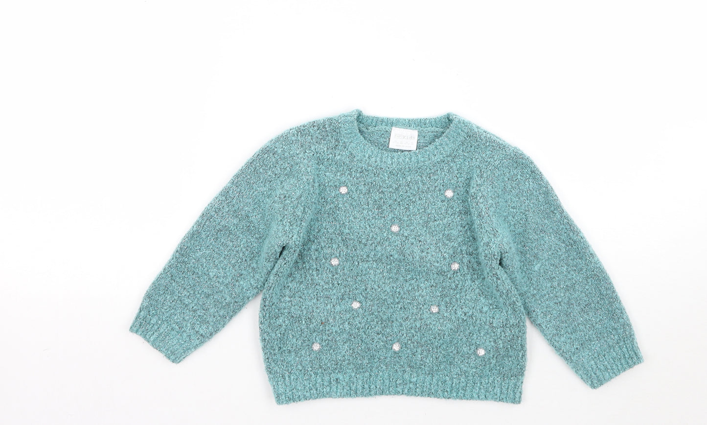F&F Girls Blue   Pullover Jumper Size 18-24 Months