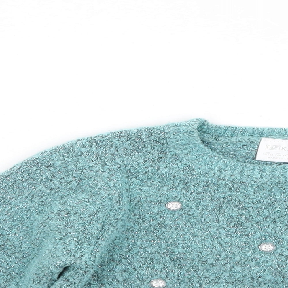 F&F Girls Blue   Pullover Jumper Size 18-24 Months