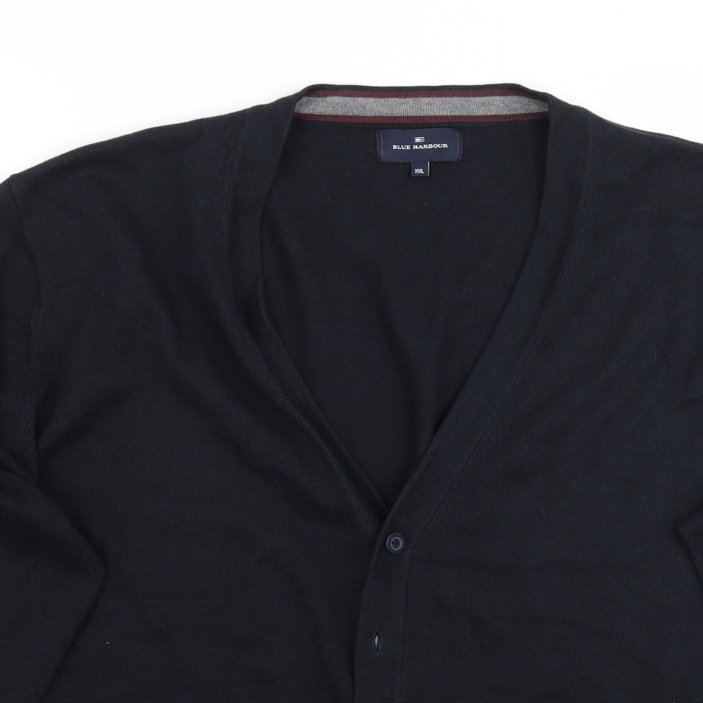 Blue Harbour Mens Blue   Cardigan Jumper Size 2XL