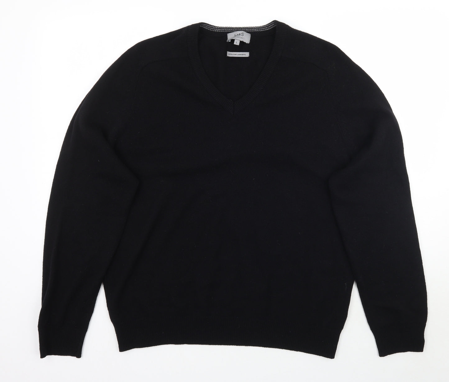 Marks and Spencer Mens Black   Pullover Jumper Size L
