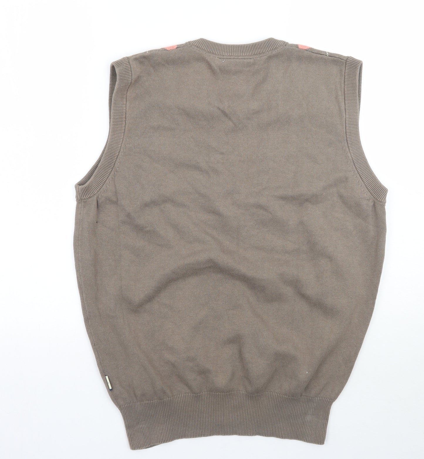 Glen muir Mens Brown Check  Vest Jumper Size M