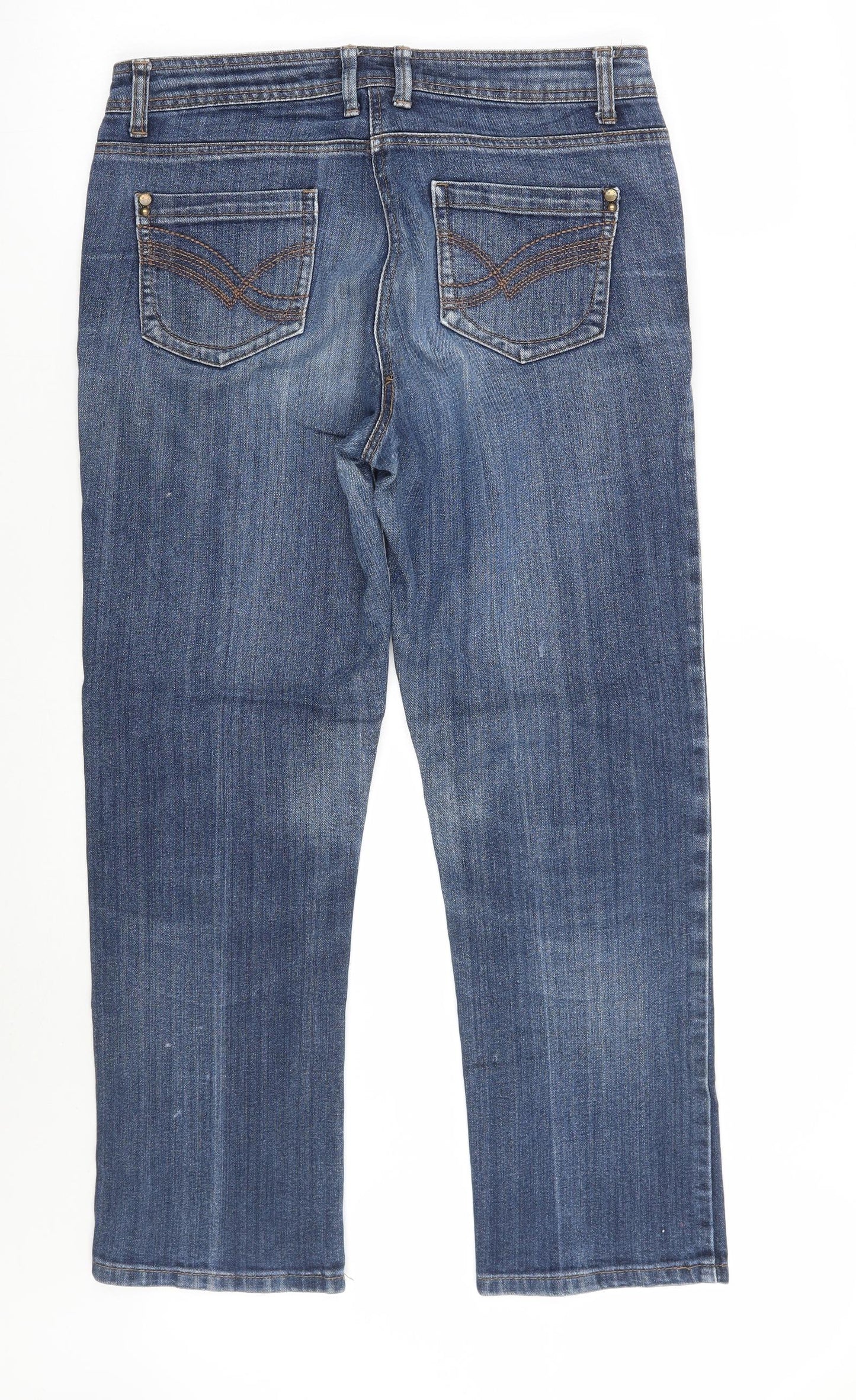 M&Co Womens Blue   Straight Jeans Size 12 L27 in