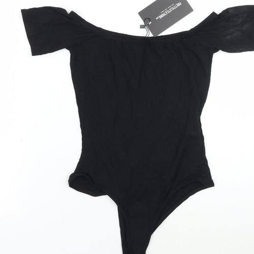 PRETTYLITTLETHING Womens Black   Bodysuit One-Piece Size 6