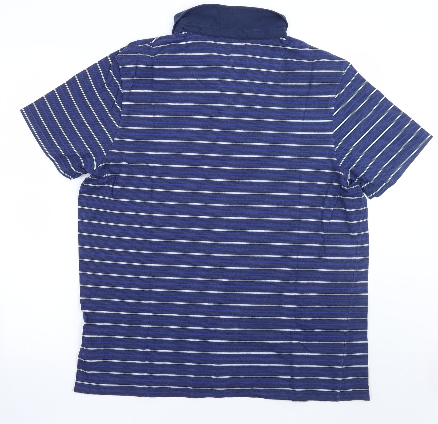 Thomas Nash Mens Blue Striped   Polo Size L