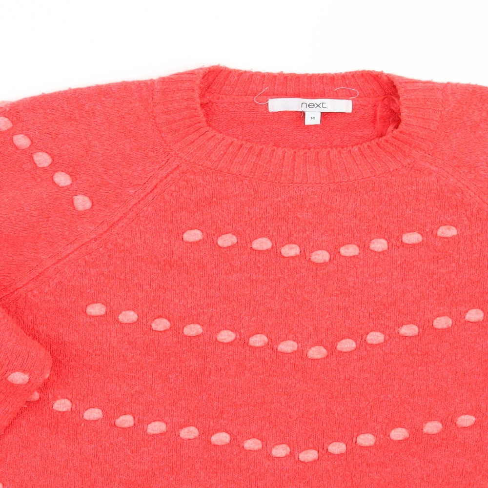 NEXT Womens Pink Polka Dot  Pullover Jumper Size 16