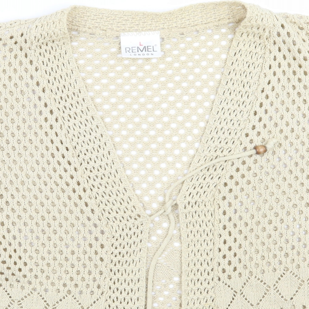 Remel Womens Beige   Cardigan Jumper Size L