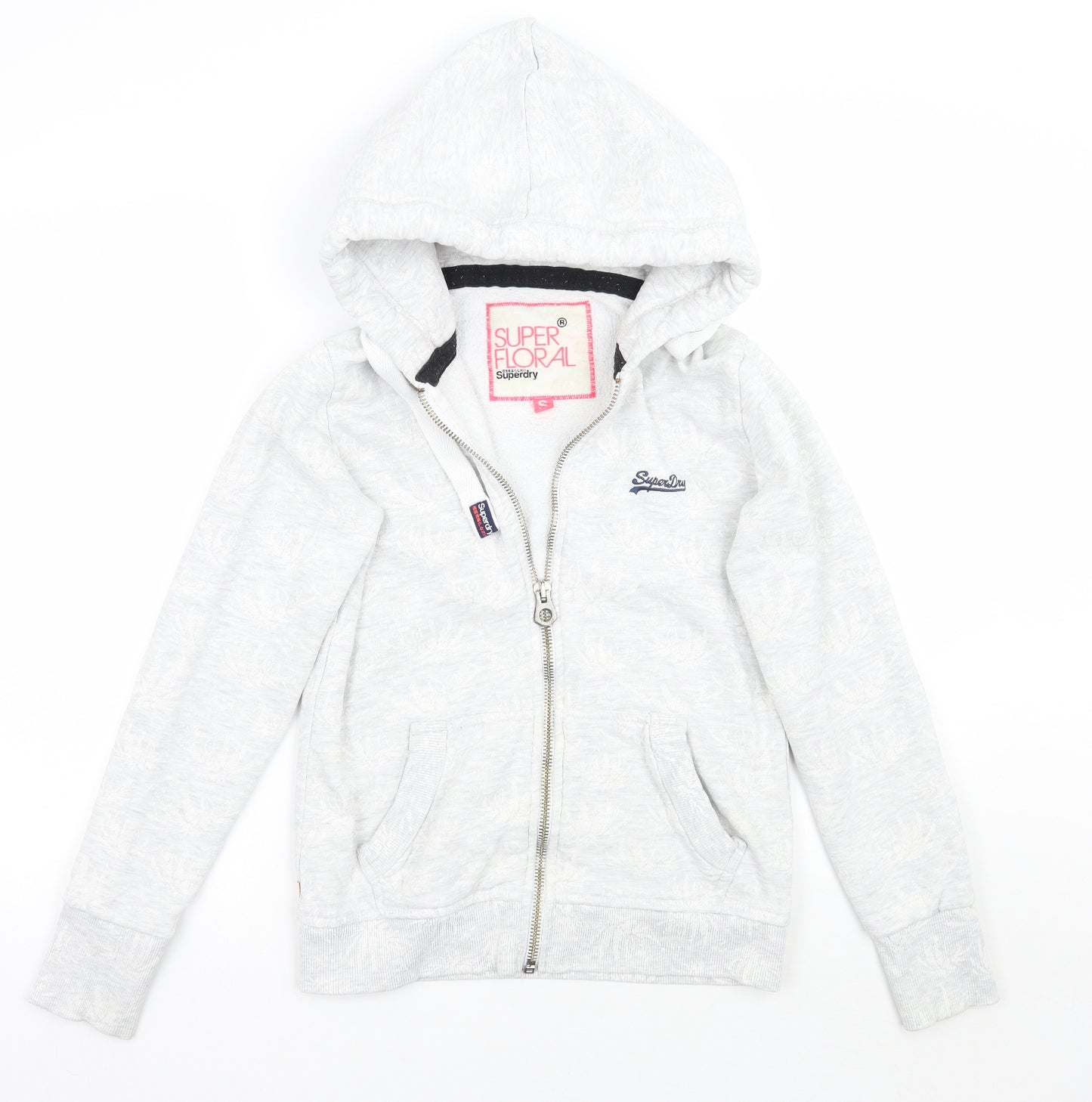 Superdry Womens White Floral  Jacket Coat Size S