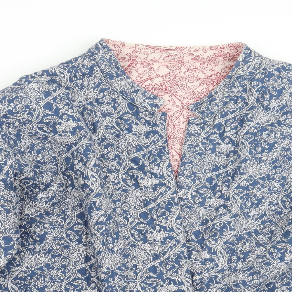 Laura Ashley Womens Blue Floral  Jacket Blazer Size 14