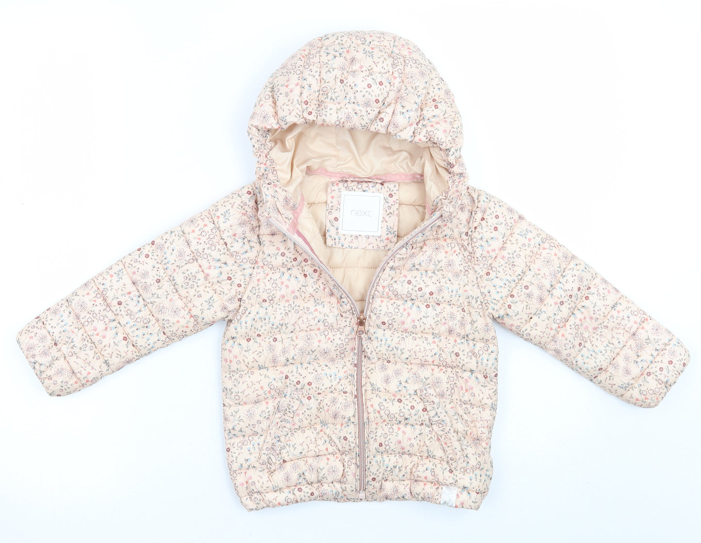 NEXT Girls Pink Floral  Jacket Coat Size 2 Years