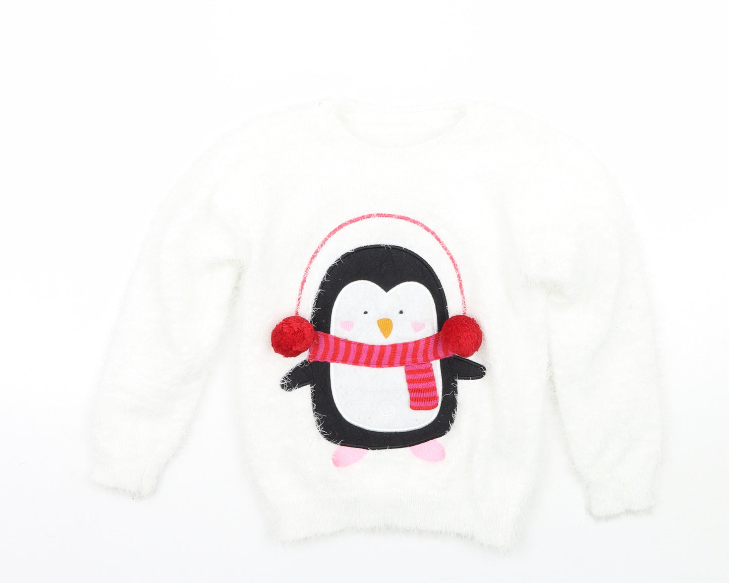 Pep&co Girls White   Pullover Jumper Size 5-6 Years