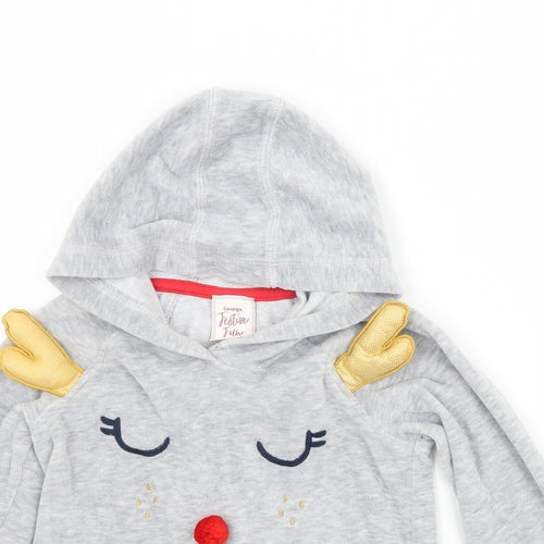 George Girls Grey   Pullover Hoodie Size 5-6 Years