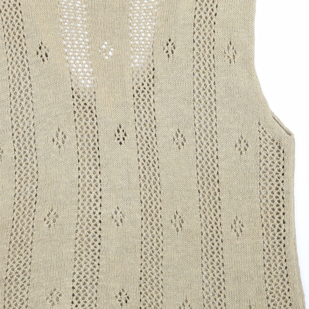 Cotton Traders Womens Beige   Cardigan Jumper Size 14